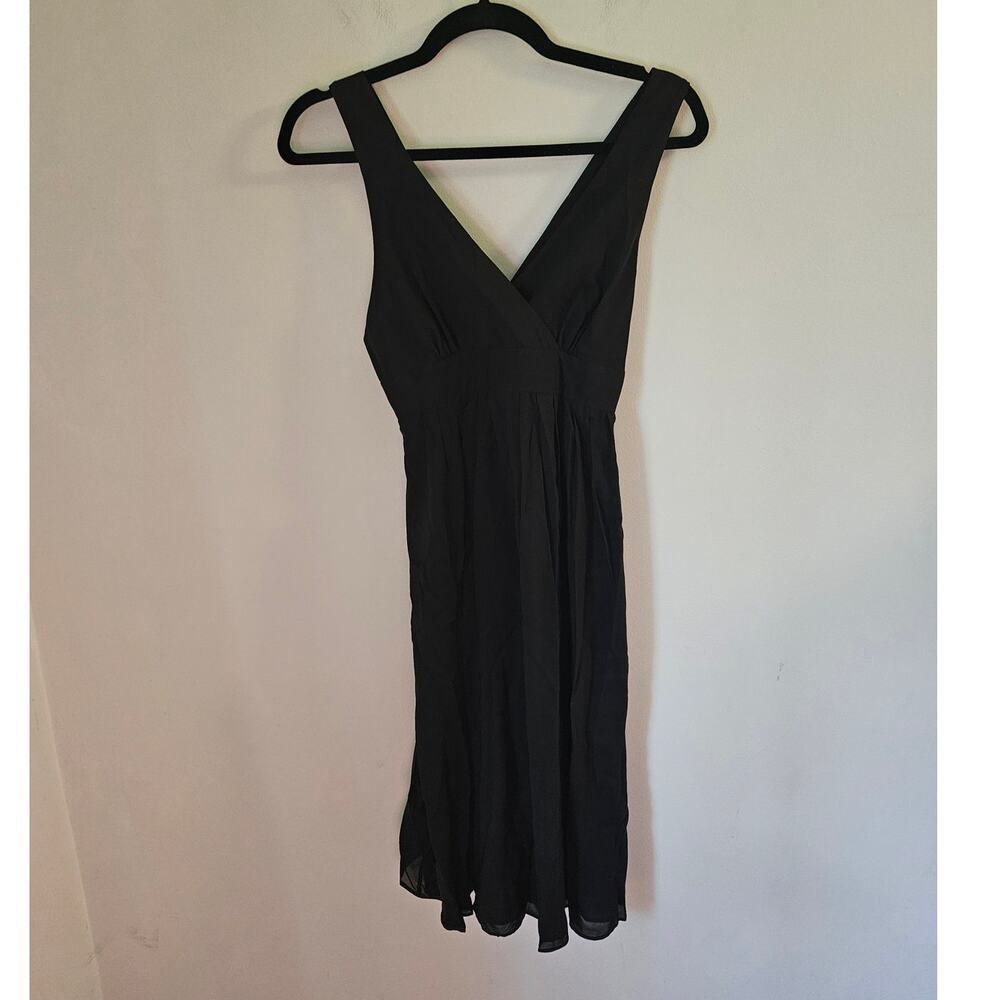 Theory Black Y2K Silk Blend Casual Midi Dress - Size 0 Minimalist LBD - USA Made - Picture 3 of 12